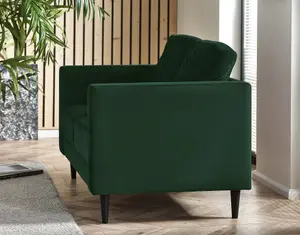 Furniturebox Jenna 2 Seater Emerald Green Velvet Sofa With Solid Wood Frame