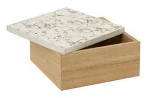 Maison by Premier Mimo White Marble Effect Trinket Box