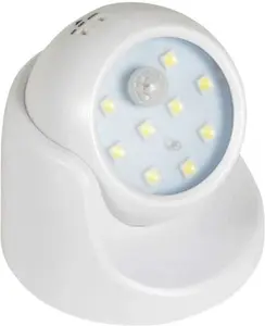 Wireless LED Motion Sensor Light, Outdoor PIR Floodlight, Removeable Head, 360° Rotation, Battery Powered - White