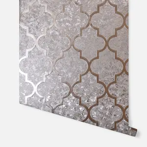 Arthouse Velvet Trellis Rose Gold Wallpaper