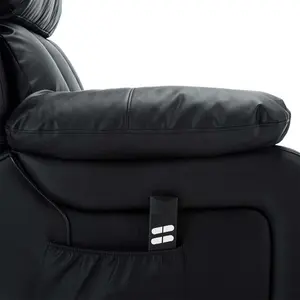 Chester Dual Motor Electric Rise Recliner Bonded Leather Armchair Electric Lift Riser Chair (Black)