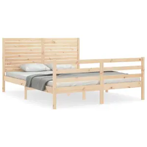 Berkfield Bed Frame with Headboard 160x200 cm Solid Wood