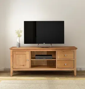 Hallowood Furniture Hereford Oak Large TV Unit