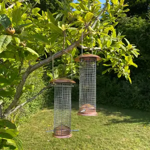 2 x Copper Style Hanging Bird Nut Feeder