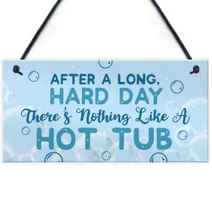 Red Ocean FUNNY HOT TUB SIGN Garden Signs And Plaque Summer House Plaque Pool Jacuzzi Gift