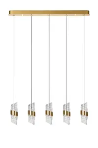 Lucide KLIGANDE - Pendant light - LED Dim. - 5x7,8W 2700K - Matt Gold / Brass