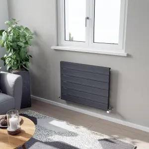 Agadon Rome Aluminium Designer Radiator 603 x 800 mm Textured Anthracite - 1532 BTU - 10 Years Guarantee