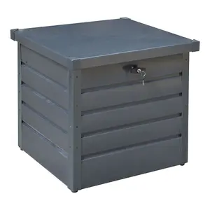 200L Lockable Metal Outdoor Garden Storage Box Without Wheels in Anthracite