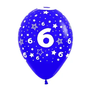 Star 6th Birthday Balloons Multicoloured (One Size)