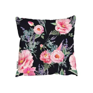 Watercolour lavender and garden flowers (Outdoor Cushion) / 45cm x 45cm