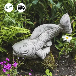 Stone Cast Koi Carp Fish Garden Ornament