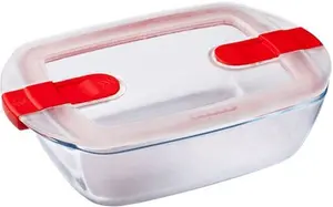 Pyrex Rectangular Oven Dish With Lid, Clear, Glass