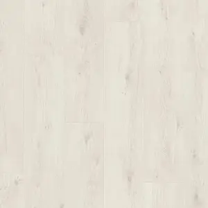 Kensi Culture Oak White Ivory Wood Effect Laminate Flooring For Home (All Rooms), 7mm Laminate Flooring 2.421 m²Per Pack