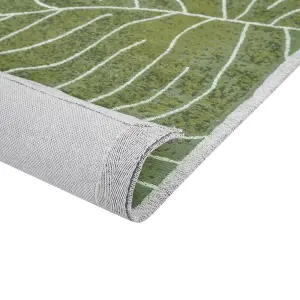 Cotton Area Rug Monstera Leaf Pattern 200 x 300 cm Green SARMIN