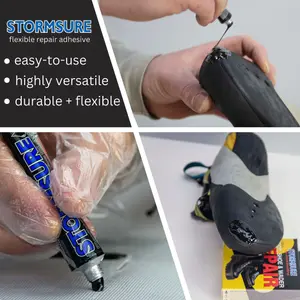 Stormsure Black Shoe and Boot Repair Kit - Fixes Rips, Holes and Leaks: Extends Life Without Compromising Flex ability