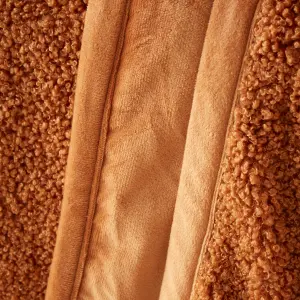 Catherine Lansfield So Soft Velvet Boucle 130x170 cm Blanket Throw Caramel