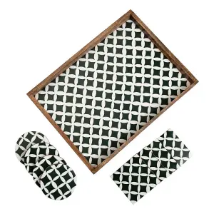 Penguin Home Diamond Design Serving Tray Coasters set