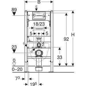 Geberit Duofix Toilet Concealed Cistern Frame 98cm with Geberit Delta 50 Flush Plate White