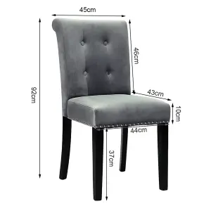 Tufted Velvet Chair Dining Chair with Nailhead Trim