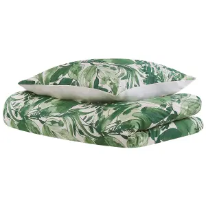 Duvet Cover Set GREENWOOD 135 x 200 cm Cotton Sateen Green