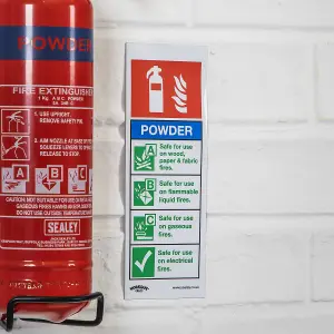 Sealey Safe Conditions Sign Powder Fire Extinguisher Rigid Plastic x10 SS52P10