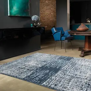 Blue Abstract Modern Rug For Living Room and Bedroom-160cm X 230cm