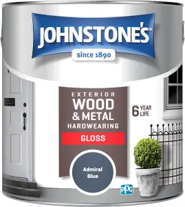 Johnstone's Exterior Hardwearing Gloss Paint Admiral Blue- 2.5L