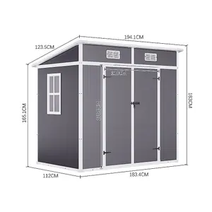 Waterproof Outdoor Storage Shed Garden Storage Tool Shed Lockable Door,Light Grey