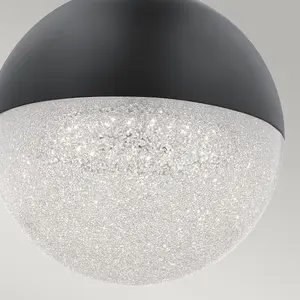 Luminosa Kichler Moonlit Integrated LED Spherical Pendant Ceiling Light Matte Black, 3000K