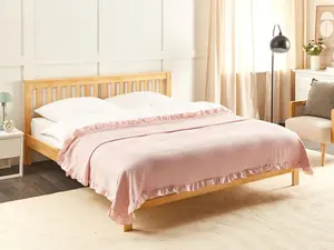 Bedspread HATTON Cotton 200 x 220 cm Pastel Pink