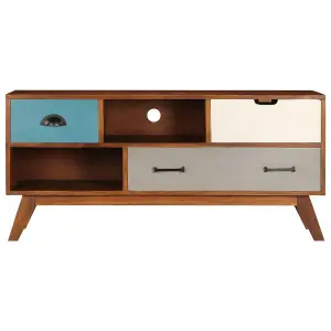 Berkfield TV Cabinet with 3 Drawers 110x35x50 cm Solid Acacia Wood