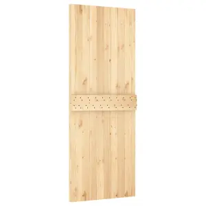 Berkfield Sliding Door with Hardware Set 80x210 cm Solid Wood Pine