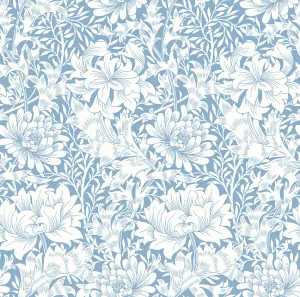 Hoopla Walls Chrysanthemum  Wedgewood Blue Smooth Matt Wallpaper