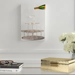 Champagne Tower - Wrapped Canvas Print 38cm H x 25cm W x 4cm D