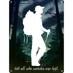 Grindstore Not All Who Wander Are Lost Mini Tin Sign Green (One Size)