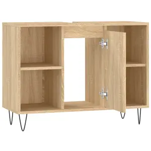 Berkfield Bathroom Cabinet Sonoma Oak 80x33x60 cm Engineered Wood