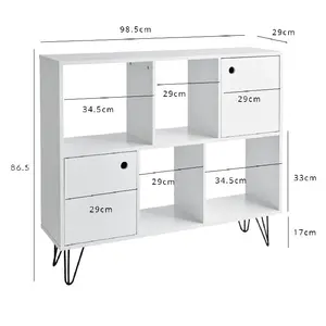 Azeil Bookcase White/White