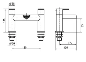 Aquarius Horseshoe Waterfall Bath Filler Tap Brushed Brass AQ791029