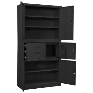 Berkfield Office Cabinet Anthracite 90x40x180 cm Steel