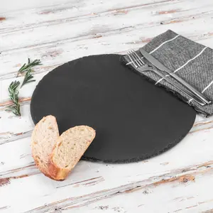 Argon Tableware - Round Slate Dinner Plates - 33cm - Pack of 6