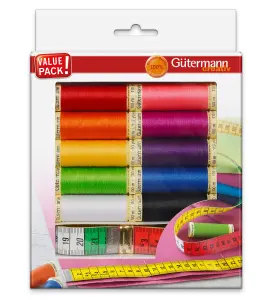 TSET S/A 10X100M TAPE - Thread Set: Sew-All: 10 x 100m and Measuring Tape: Assorted - Gutermann