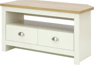 GFW Lancaster 2 Drawer Corner TV Unit - Cream