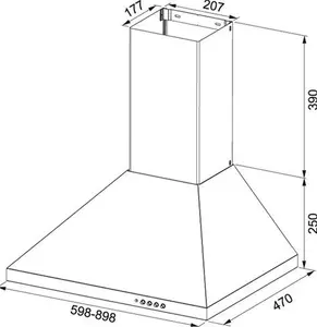 Franke FDL965XSL1 90cm Chimney Cooker Hood Gavia Pyramid Wall Mounted Stainless Steel - New | Direct Vacuums