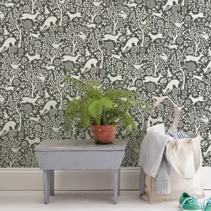 NuWallpaper NUS3146 Merriment Peel & Stick Wallpaper, Charcoal