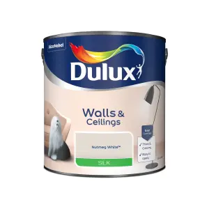 Dulux Walls & ceilings Nutmeg white Silk Emulsion paint, 2.5L