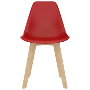 Berkfield Dining Chairs 6 pcs Red Plastic