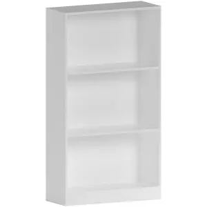 Vida Designs Cambridge White 3 Tier Medium Bookcase Freestanding Shelving Unit (H)1080mm (W)600mm (D)240mm