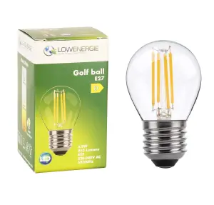 80w Equivalent LED Filament Light Bulb G45 Golf Ball E27 Screw 5.9w LED - Warm White