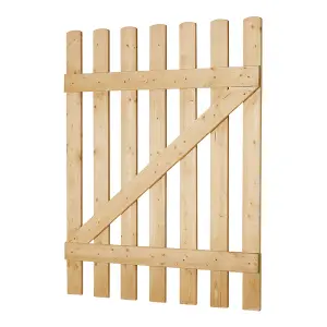 Vintage Wooden Garden Fence Gate Pedestrian Gate Single Swing Gate with Latch H 120cm x W 90cm