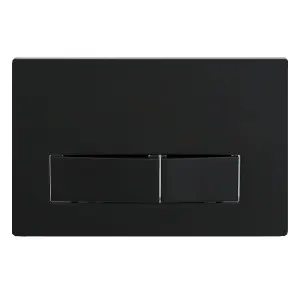 SPARES2GO Luxury Concealed Toilet Cistern Flush Plate Kit for Wall Hung Frame (Matt Black, 245mm x 165mm)